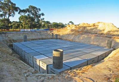 diverted stormwater is stored
