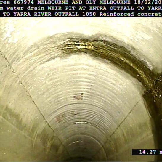 Video still from inside the stormwater harvesting system